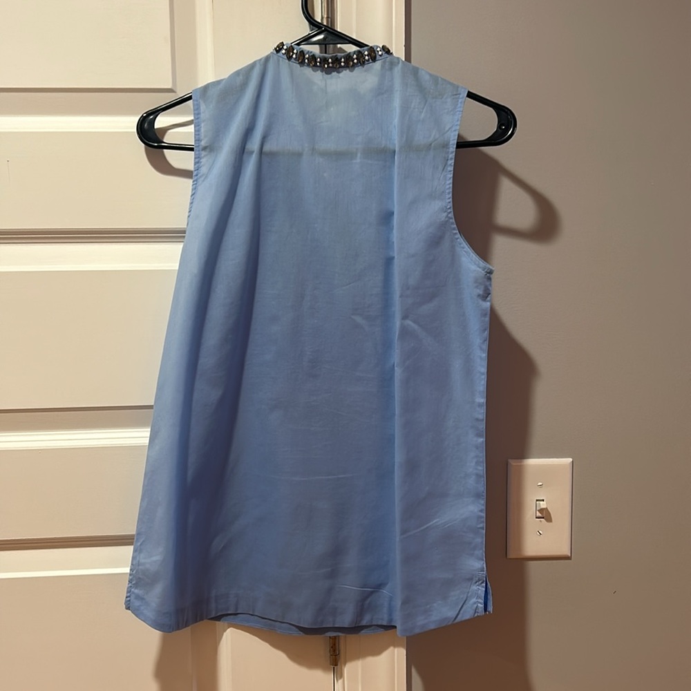 J.Crew Sleeveless Bejeweled Top Size 0 - Picture 4 of 5